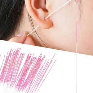 60-Piece Ear Cleaning Thread Set, Essential Ear Hygiene Tool for Dirt Removal, Odor Elimination, Prevents Ear Blockage, Ear Cleaning Kit, School Supplies