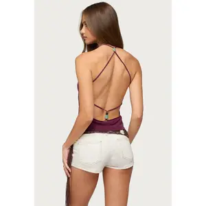 Turner Bead Cowl Neck Backless Top