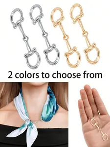 Elegant Metal Clamp Buckle for Women, Scarf Ring, Fashion Alloy Round Clip, Perfect for Scarves and Stoles, Christmas Gift