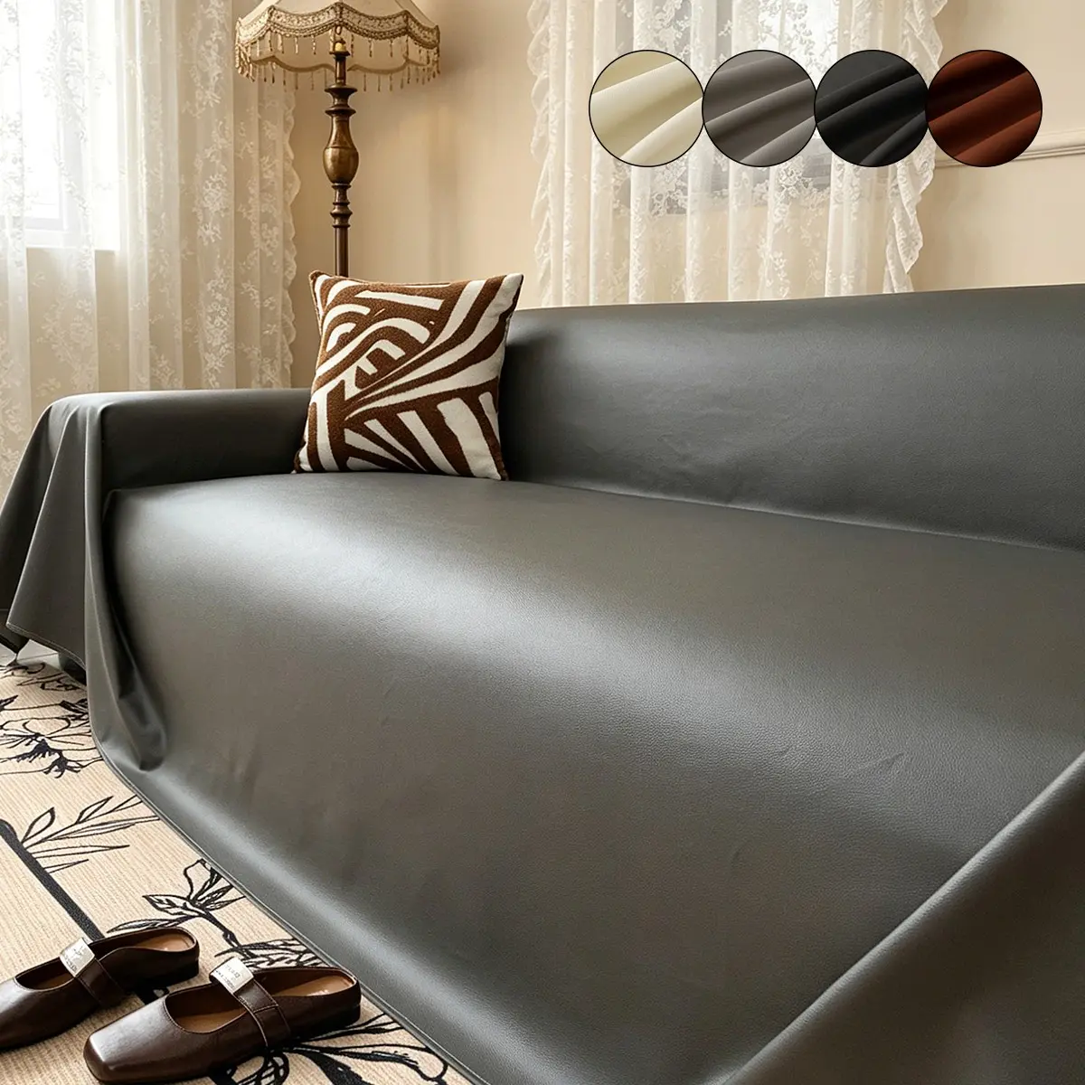 1pc All-Season Leather Sofa Cushion, Comfortable Cool Feel, Soft Skin-Friendly, Anti-Scratch, Easy Clean, Indoor/outdoor Use