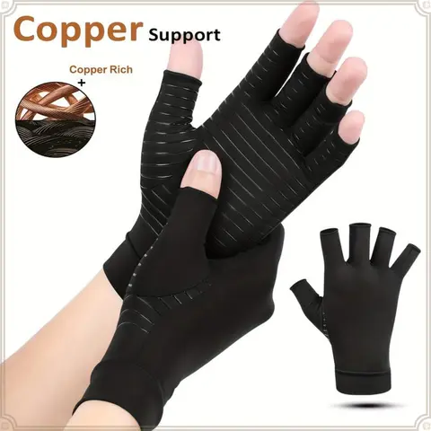 ComfyBrace Copper Infused Compression Arthritis Gloves for Hand & Finger Relief from pain/swelling caused by Rheumatoid Arthritis, Carpal Tunnel, Tendonitis and Poor Circulation, Fits Men & Women