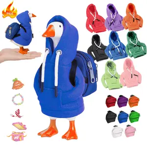 8-Pack Back-to-School Desk Goose Outfits 7” Mini Hoodies & Bag Accessories for Magnetic Desktop Goose Adorable School-Themed Costume for Desk Decor & Key Holder