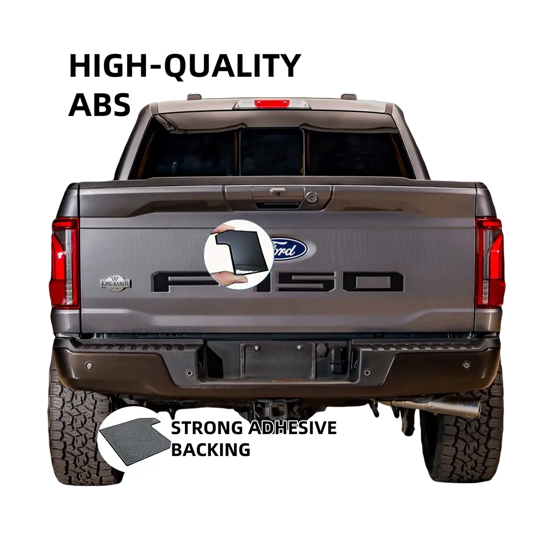 tailgate letters decal insert Compatible for 2021 2022 2023 2024 2025 Ford F-150 Tailgate 3D badges Weatherproof ABS Decals Gloss Black
