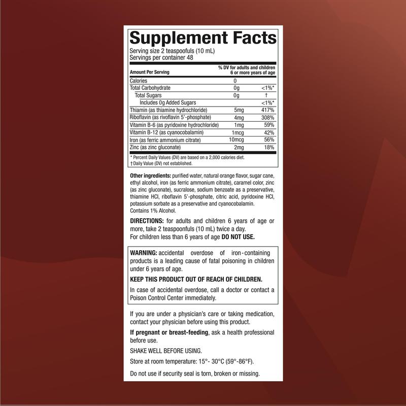 Menper Vino Carne Hierro Iron Liquid Supplement | Energy Support & Vitality | 16 Fl Oz