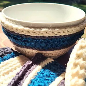 Handmade Crochet Bowl Cozy -set of 4 Stylish Tableware