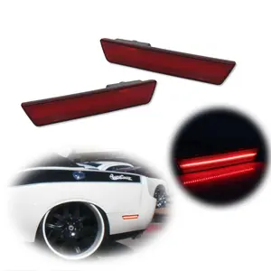 2pcs Red Lens LED Rear Side Marker lamps Lights For 2008 2009 2010 2011 2012 2013 2014 Dodge Challenger /11-14 Charger, Replace OEM # 68039504AA 68039505AA