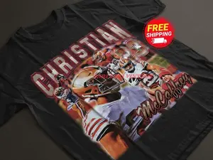 Christian McCaffrey Shirt San Francisco Vintage Christian McCaffrey Graphic Tee 90s Style T-Shirt Unisex Gifts for Him and Her Football fan