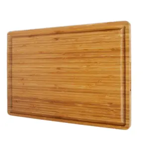 Personalized Large Dark Bamboo Cutting Board with Juice Groove