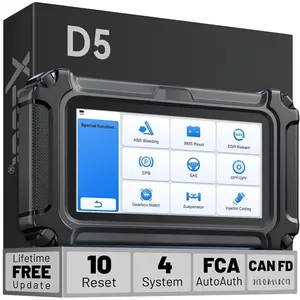 D5  Code Reader and Reset Tool, Engine ABS SRS Transmission  Diagnostic Tool with EPB Service, ABS Bleed, Throttle Relearn, Clear Check Engine Light Code Reader with 10 Resets, Free Update