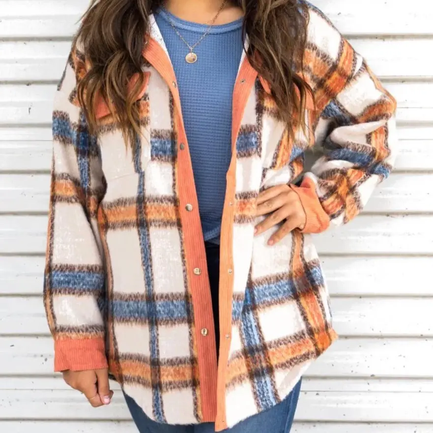 ARIZONA ADVENTURES PLAID SHACKET, ORANGE