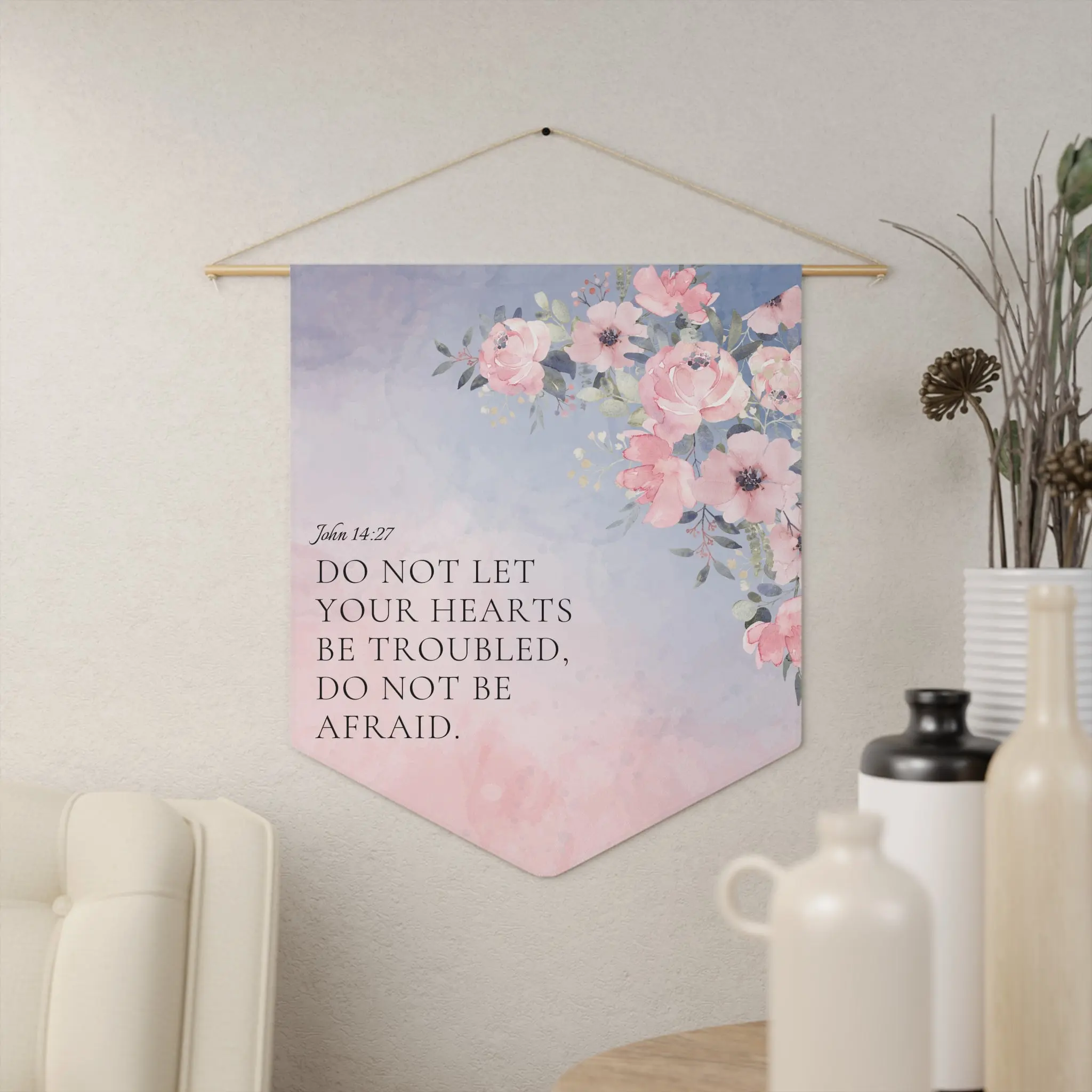 Do Not Let Your Hearts Be Troubled | John 14:27 Wall Pennant