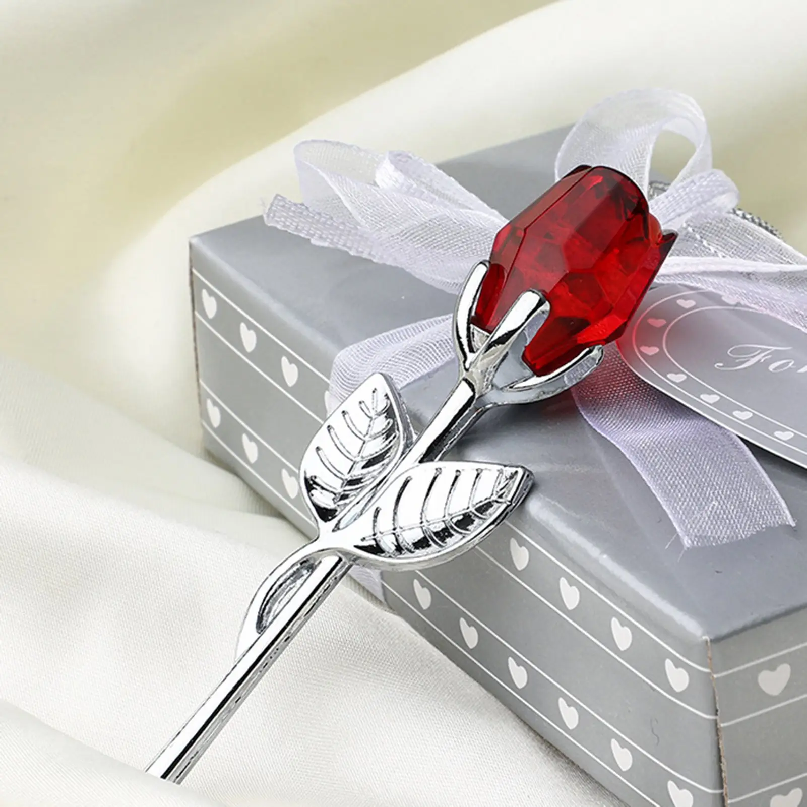 Crystal Rose - Eternal Love for Your Beloved | Ideal Christmas Gift & Wedding Keepsake Red Gem Decoration