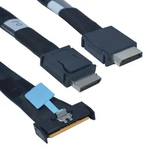 PCIe 5.0 MCIO x8 to Dual Oculink Cable, MCIO to Oculink SFF-8611 4i Cable, 2.6 feet(80 cm)