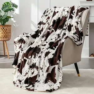 Cozy Cow Print Fleece Throw Blanket - Soft, Warm, All-Season Comfort - Perfect for Home or Office - Ideal Gift for AdultsThanksgiving, the beginning of the school season, graduation ceremony, holiday gifts for friends and family