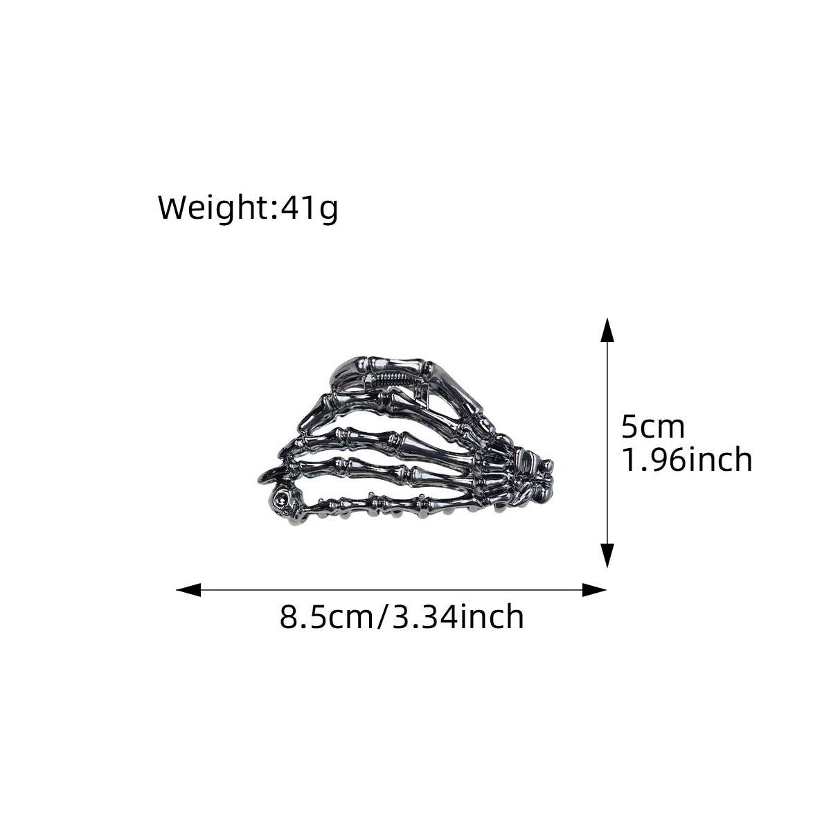 New-Gothic Ghost Hand Hair Clip with Pleated Design Premium Alloy Hair Clip for Back-of-Head Updos Metal Shark Clip Holiday Hair Accessory