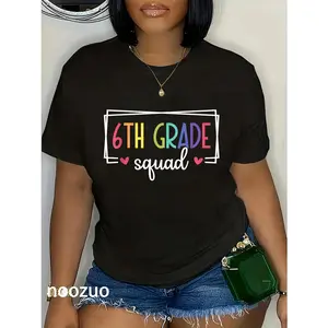 100% Cotton Sixth Grade Squad Teachers 6th Grade Back to School T-Shirt