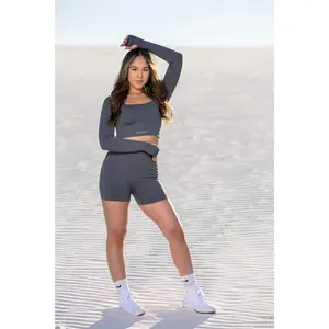 grey seamless gym shorts