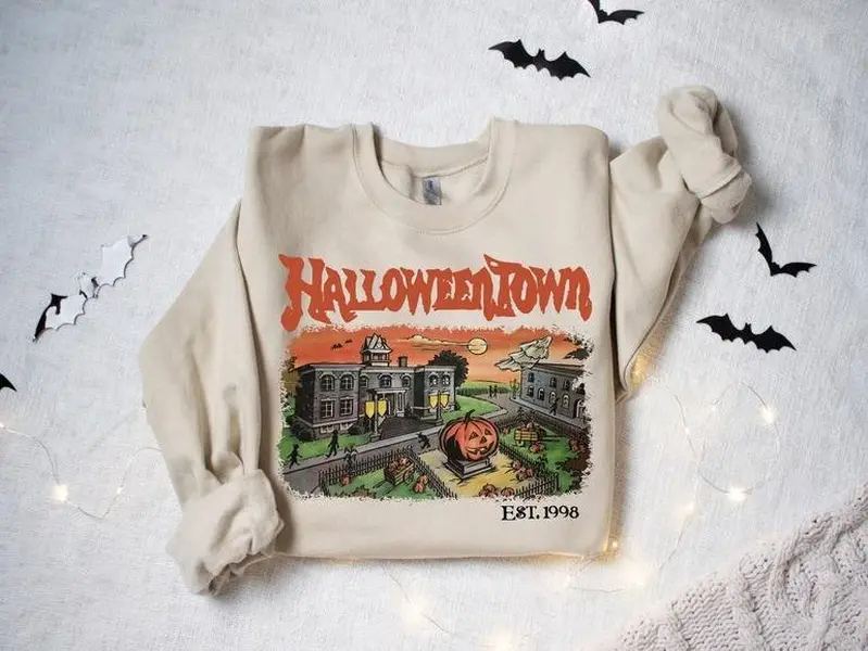 Halloweentown Est 1998 Sweatshirt - Shirt- Hoodie, Halloweentown University, Retro Halloweentown Sweatshirt, Fall Sweatshirt, Halloween Sweatshirt, Funny Halloween Shirt, Halloween for women, Full Color, For Men, For Women, Casual, Tee Print