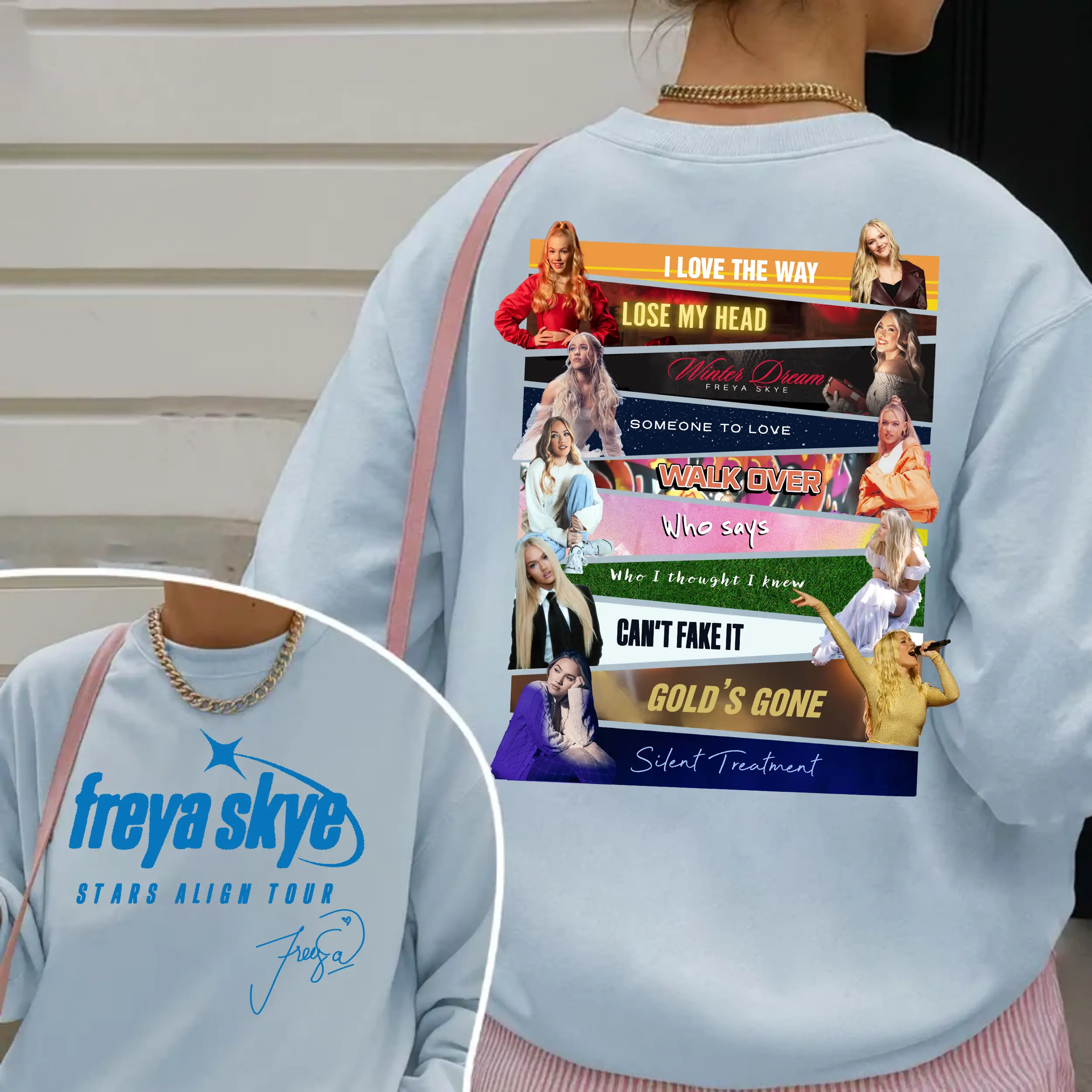 Freya Skye Stars Align Tour 2 Sided Sweatshirt, Vintage Silent