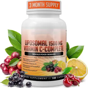 Liposomal Vitamin C with Zinc Capsules - Vit C Organic Elderberry, Amla, Camu Camu- Vitamina C High Absorption, Anti Aging, Immune Support,1500mg/Serving 3 Month Supply Gluten Free NON GMO Veggie Caps
