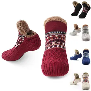 Unisex Plush Thickened Non-Slip Slipper Socks - Warm Indoor Floor Socks for Men & Women with Silicone Grips, Perfect for Home & Sleeping