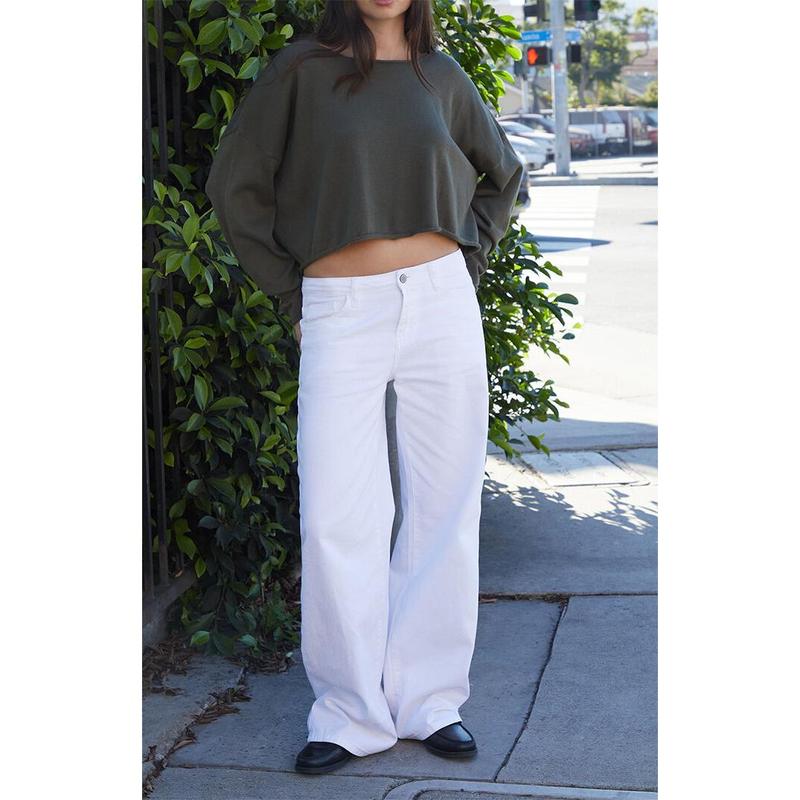 John Galt Women's Green Cameron Cropped Sweater