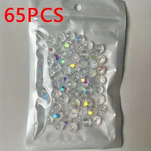 Rainbow-colored shiny glass flat beads - Multi-sided cut DIY necklaces, bracelets, earrings beads - Durable handmade craft materials, with color-changing effect, necklace beads