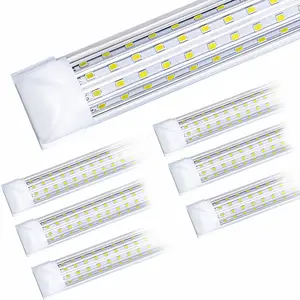 6 Pack, 8FT LED Shop Light, 120W Ultra Bright 20,000LM, U-Shaped T8 Integrated Tube Light, 6500K, Linkable, Built-in connector, Surface Mount Plug &Play LED Ceiling Light for Garage, Workshop, Basemen