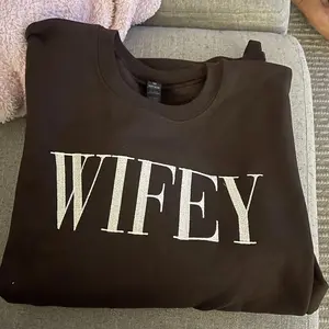 Wifey Embroidered Crewneck, Wifey Sweatshirt, Wifey Gift, Bride Crewneck Sweatshirt