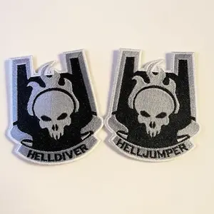 Helljumper Helldiver Embroidered Patch ODST Inspired Helldivers & Halo Crossover Morale Patch 3.24" x 3.73" Iron-On Sew-On Hook Backing for Jackets Bags Gear Gamers Fans