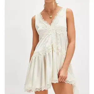 Charming, effortlessly stylish sleeveless ruffled mini dress—perfect for chic summer days; casual women’s wear with a flowy fit and formal look.
