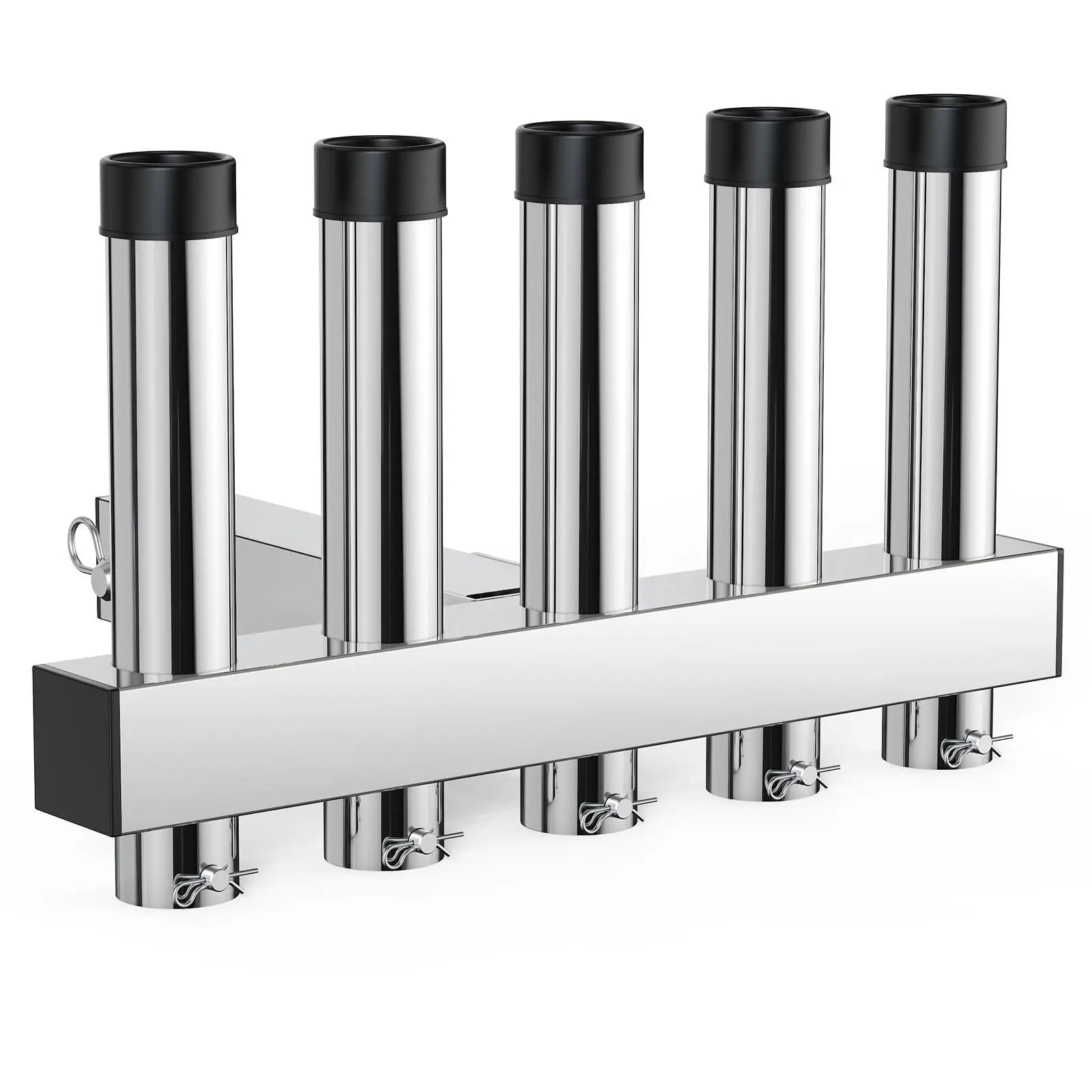 Stainless Steel Fishing Rod Holder for Car - 5 Link Tube for 2" Hitch Receivers with Quick Release Pin, Adjustable Fishing Pole Holders, Rust & Corrosion Resistant,Silver