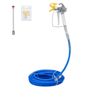 VEVOR Airless Paint Spray Hose Kit, TikTokShopBlackFriday, 50ft 3600 psi High Pressure Fiber Tube with 8 inch Extension Rod Pole, Including 517 Tip and Tip Guard, 1/4" Swivel Joint for Homes Buildings Decks or Fences