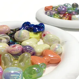 50g Colorful Butterfly Beads Mix Acrylic Jewelry Supplies, Bead Assortment, Multifunctional DIY Craft Kit, Perfect Gift for Creative Makers