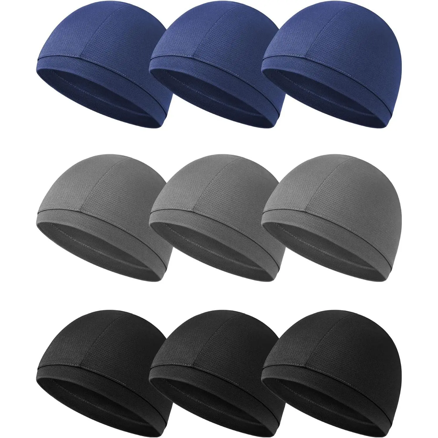 9 Pcs Cooling Skull Cap Liners for Adults, Lightweight Sweat-Wicking Camo Headwear for Cycling and Running for Men and Women