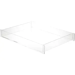 Plymor Clear Acrylic Rectangular Open Top Merchandise Display Tray, 24" W x 18" D x 3.75" H