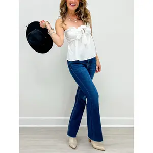 Ruffle Tie-Front Airflow Tube Top