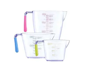 BPA-Free Measuring Beakers – 3 Sizes for Liquid Measurement with Clear Markings Kitchen Utensils