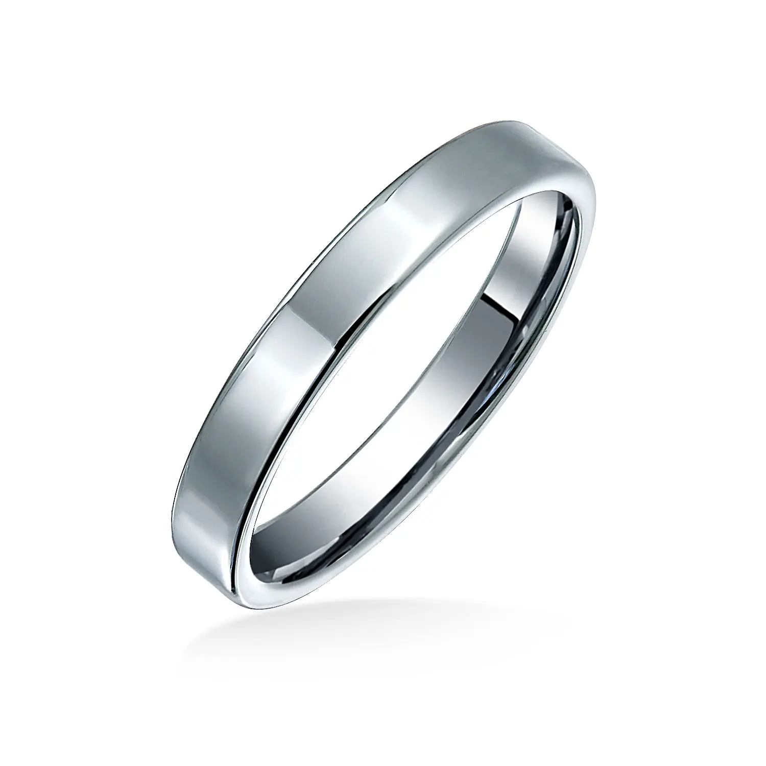 Plain Basic 3MM Thin Flat Wedding Band Ring Comfort Fit Titanium