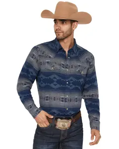 Cody James Men's Arrow Bear Southwestern Long Sleeve Snap Flannel Shirt - Cjfa23fl6-Bl