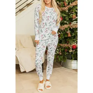 Christmas Holly Thermal Top and Pants Lounge Set