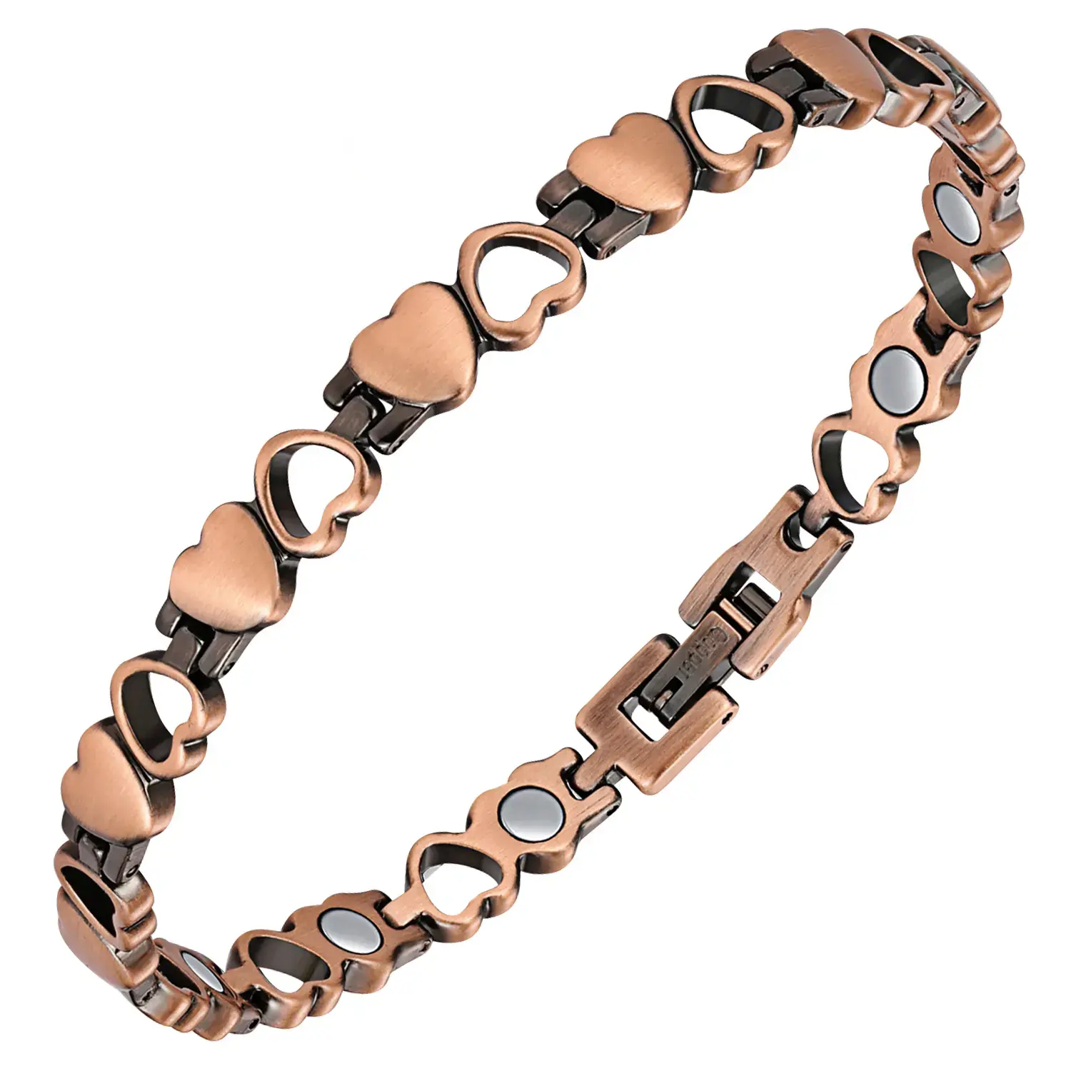 Women's 99.99% Pure Copper Anklet - Retro Everyday Arthritis Jewelry with Lovely Heart Design and Adjustable Tool, Anklets for Women