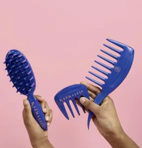 KAZMALEJE [cos•mol•o•gy] Curls Plus Wet + Dry Detangler Tools with Comfort Handle