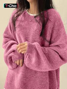 【plus size】 solid drop shoulder split hem sweater, chic casual long sleeve round neck knitwear jumper for fall & winter, sweaters for women, women's plus clothing for daily wear, clothes for women, soft knitting tops
