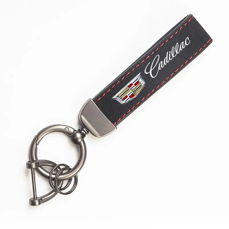 Leather Car Key Chain Ring Keychain For Cadillac Escalade CTS ATS XTS CT4 CT5 XT5 XT4 XT6 CT6 Lyriq SRX ELR Celestiq EXT XLR Stylish Keychain