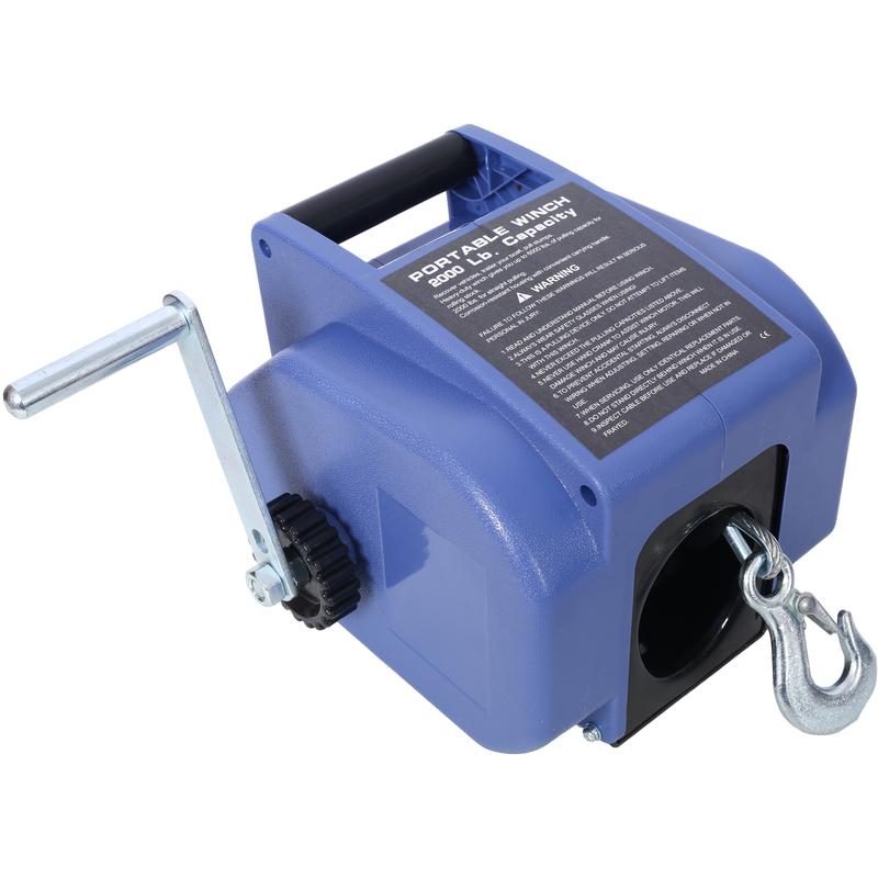 Hdmw 12v Trailer Winch,Reversible Electric Winch, for Boats up to 5000 lbs, Galvanized Wire Rope, with extra pulley hook, Rapid Mount, wirelss remote control,power in and power out.blue plastic casing