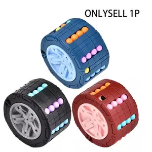 3D Cylinder Puzzle Toy, Magic Bean Gyro Rotation Sliding Brain Game, Stress Relief Toy, Finger Toy for Adults, Kids, Autism, Adhd