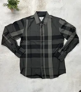 Long Sleeve Checkers Black Dark Olive