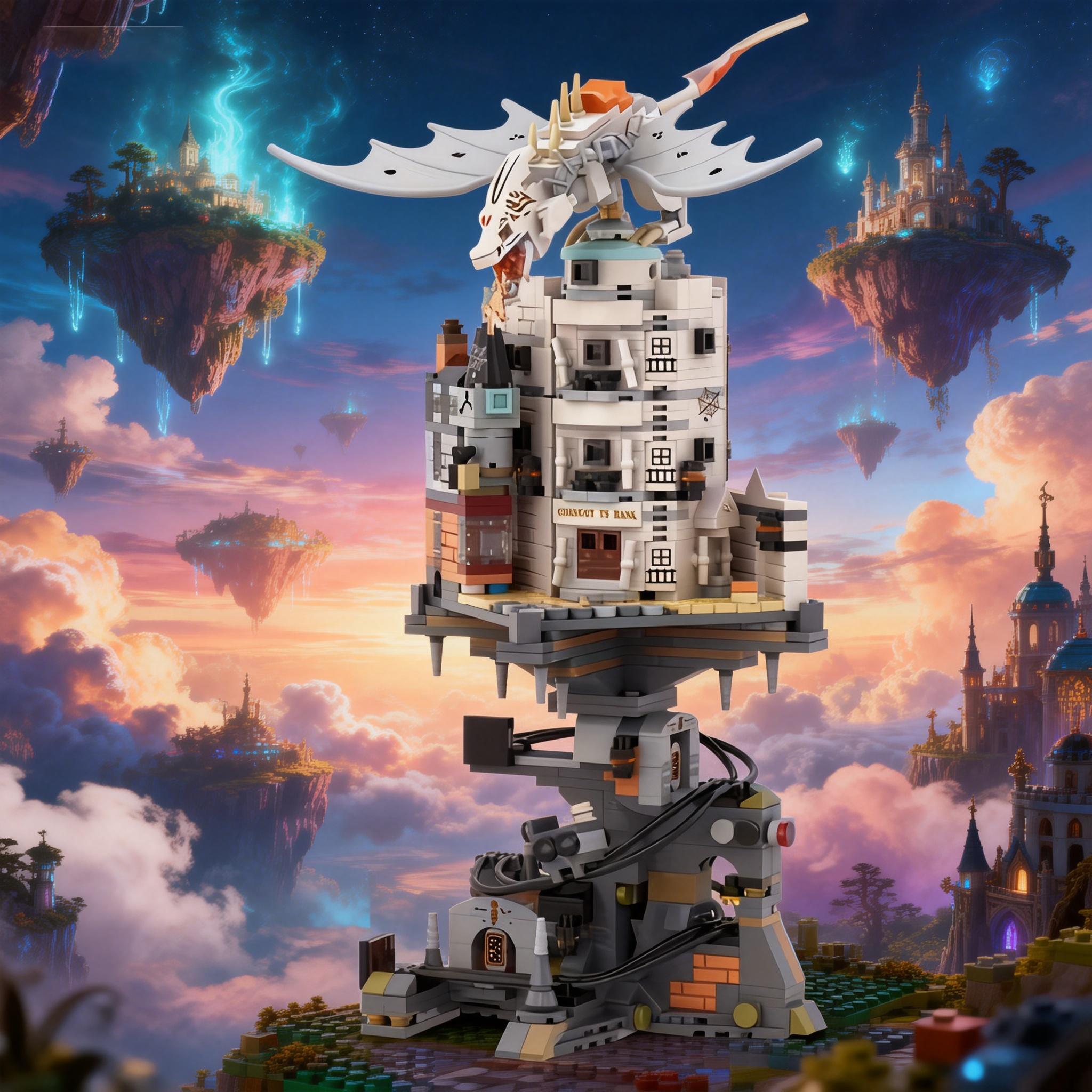 Castle building block set, mini collection display, adult collection gift building toys