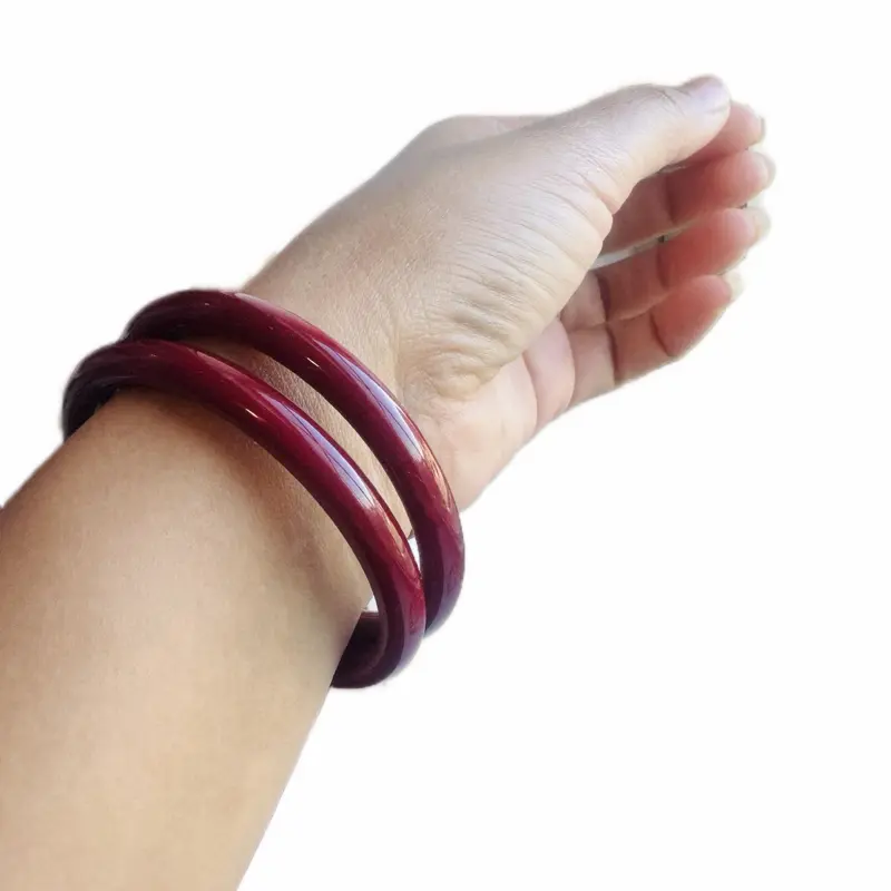 Women's Red and Green Jade Bracelet - High Quality Bracelet, Smooth Finish, Classic Design, Fashion Costume Jewelry Accessory, Daily Wear, Female, Casual, Elegant